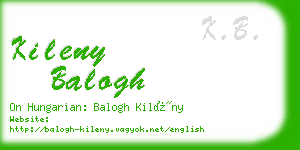 kileny balogh business card